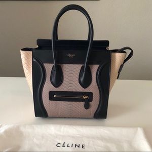 CELINE Python Micro Luggage Tote